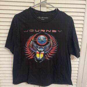 Journey Black Graphic Crop Top